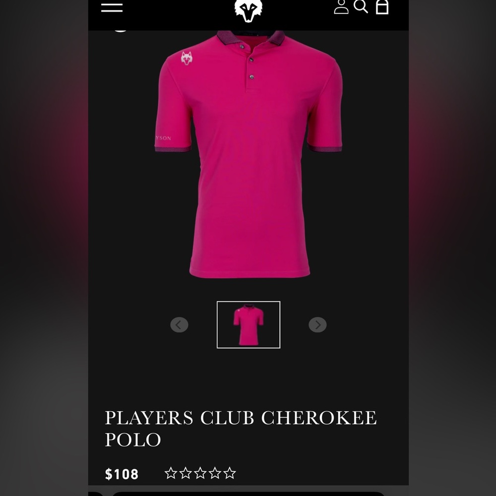 Greyson Players Club Cherokee Polo - Size Large, - Glasseye Color - Pink.